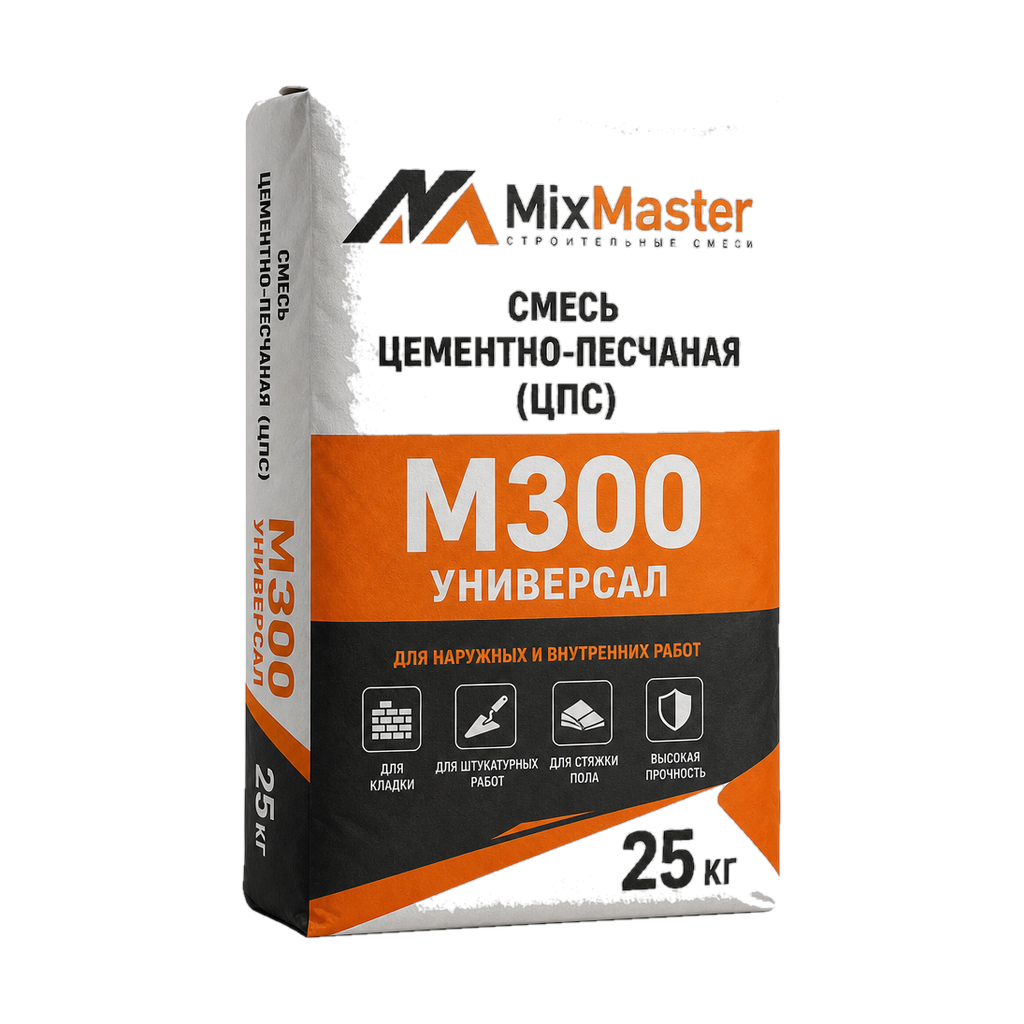 Смесь цементно-песчаная (ЦПС) М300 MixMaster Универсал 25 кг