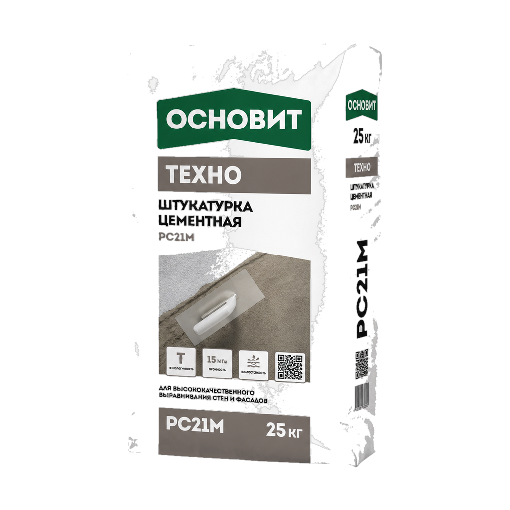 Штукатурка цементная Основит, техно РС21М (в мешке 25кг.)