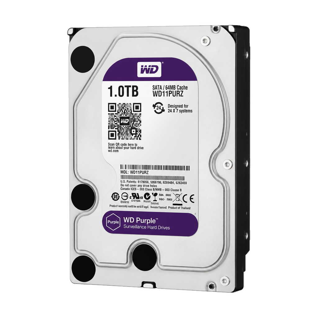 Жесткий диск WD Purple WD11PURZ, 1ТБ, HDD, SATA III, 3.5"