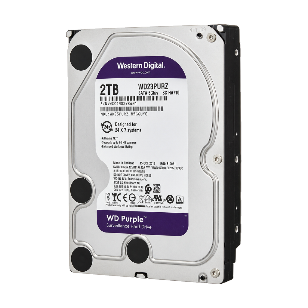 Жесткий диск WD Purple WD23PURZ, 2ТБ, HDD, SATA III, 3.5"