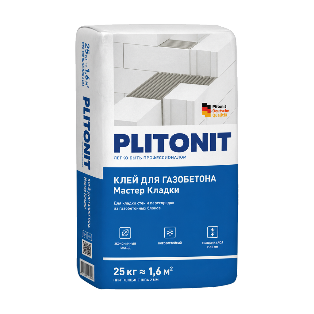 Клей для газобетона Plitonit Мастер Кладки 25 кг