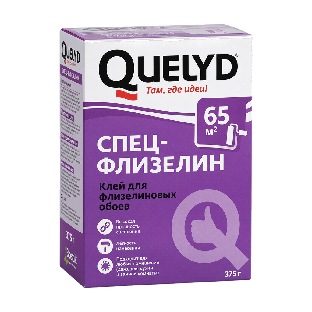 Клей для флизелиновых обоев Quelyd Спец-флизелин 65 кв.м 375 г