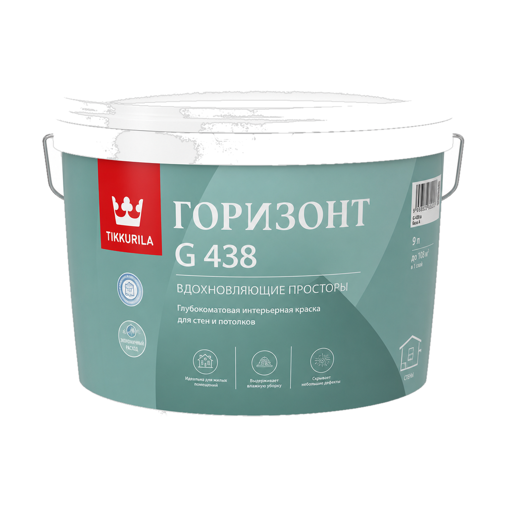 Краска Tikkurila Горизонт G 438, глубоко матовая «Euro Smart 2» - (в ведре 9л)